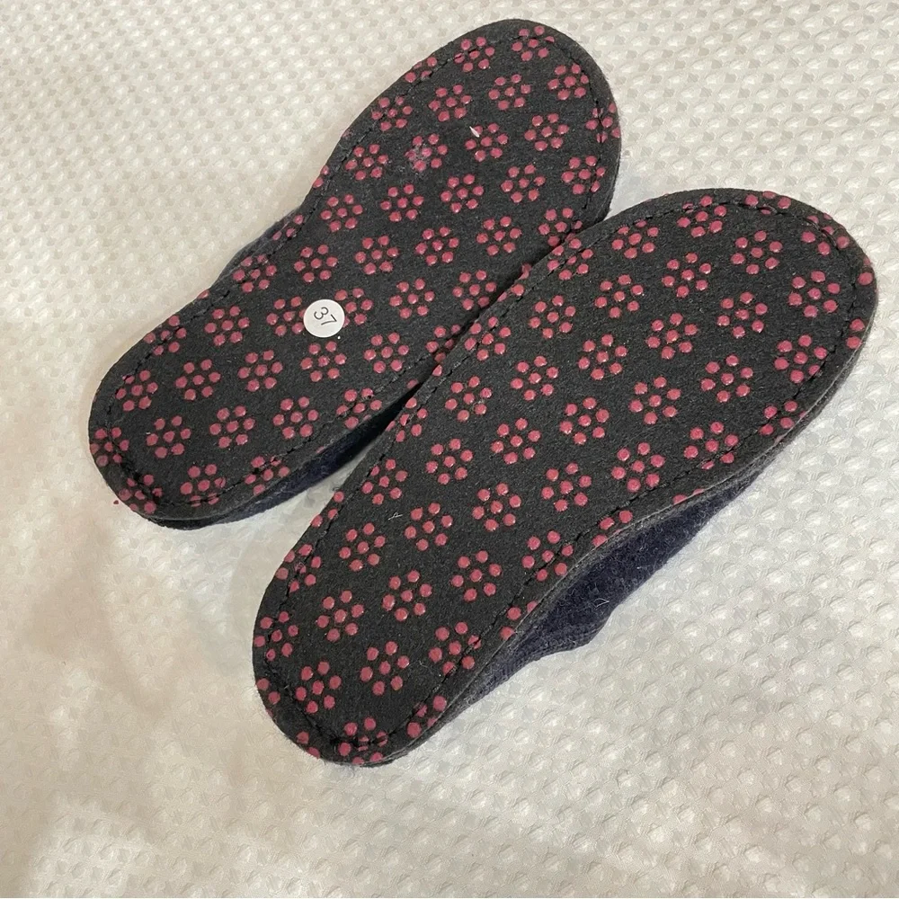🛍️sold🛍️Haflinger Doggy Slipper Women’s US 6 EU 37 Pure Wool Shoe Dogs Blue - Picture 3 of 8